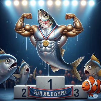 魚界のボディービル大会で優勝するイワシ