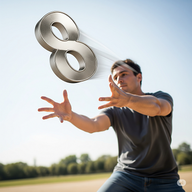 ８（エイト）をえいっと投げる画像