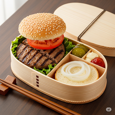 わっぱのお弁当箱にワッパーを入れている画像