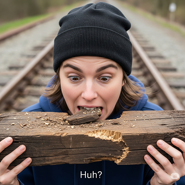 「え？　食べたらあかんの？　枕木」と言っている人